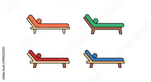 Outdoor Daybed Line art vector minimal abstract pattern illustration