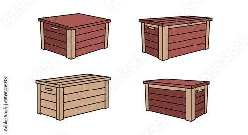 Outdoor Storage Box Line art modern colorful shapes vector