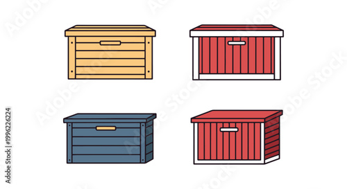 Outdoor Storage Box Line art clean minimal abstract vector