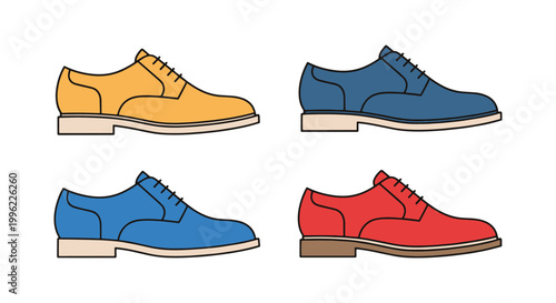 Oxford Shoes Line art vector minimal abstract colorful pattern