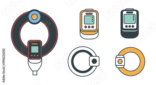 Oximeter Ring Line art vector minimal abstract illustration