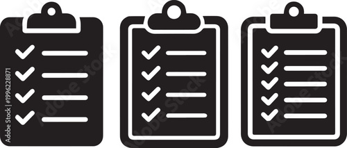 Clipboard checklist icons set task management to do list vector illustration