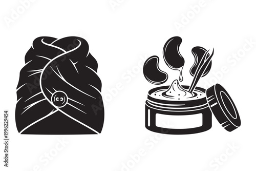 Hair turban wrap and facial skincare cream with eye patches headwear skincare