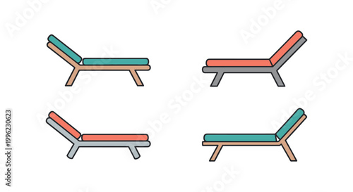 Patio Lounger Line art vector creative minimal illustration