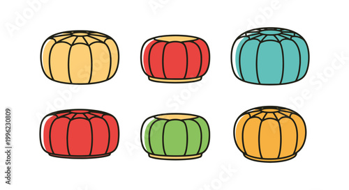 Patio Pouf Line art vector abstract modern pattern illustration