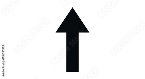 Simple black upward pointing arrow icon isolated on transparent background