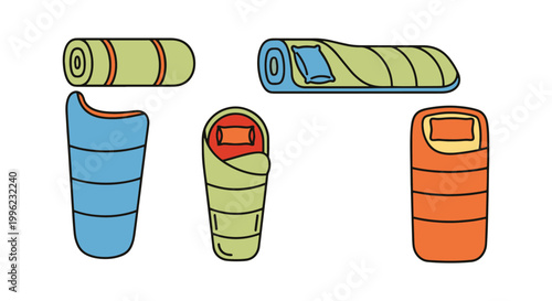 Sleeping bag Line art vector creative abstract illustration