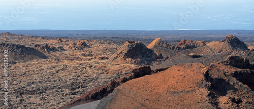 Timanfaya National park volcanic landscape on Lanzarote, Spain