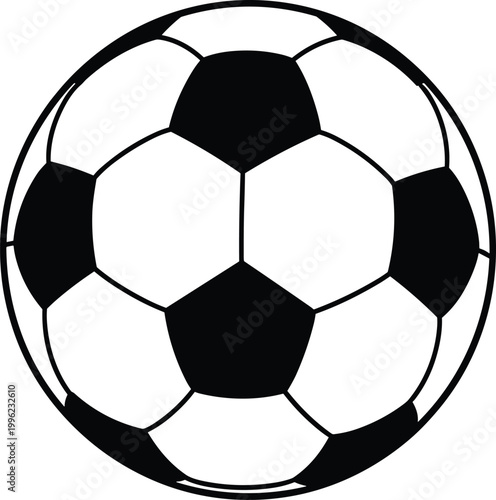 Black and White Soccer Ball Icon for Sports Illustrations