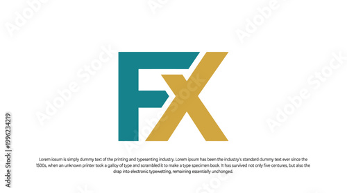 An abstract logo showcasing dynamic shapes with the letters 'F' and 'X', symbolizing innovation and modern art, perfect for businesses in creative industries focused on effects.