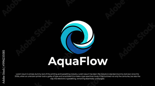 An artistic logo featuring flowing water elements, ideal for brands focused on water-related services or eco-friendly solutions, symbolizing freshness and fluidity.