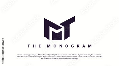 Stylish monogram logo design featuring 'M' and 'T', simplicity at its best, ideal for professional services or fashion brands requiring a touch of elegance and sophistication.