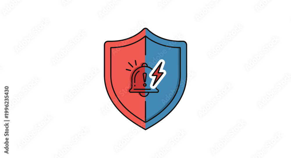 Obraz premium Security Alarm Line art vector minimal abstract colorful shapes