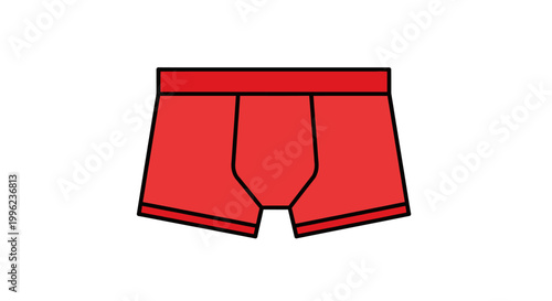 Red boxer shorts icon isolated on a white background in flat vector style