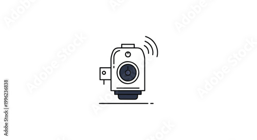 Smart Carbon Monoxide Detector simple abstract line illustration