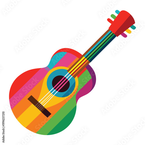 Electric Guitar Symbol for Rock Music Concert and Performance Vector Design