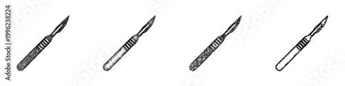 Sketch scalpel icon design set
