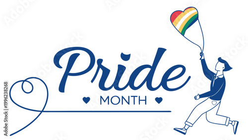 Pride Month, LGBTQ Pride, Rainbow Balloon, Vector Illustration, June Celebration