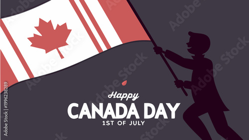 Canada Day, Canadian flag, patriotic vector, July 1st celebration, national pride