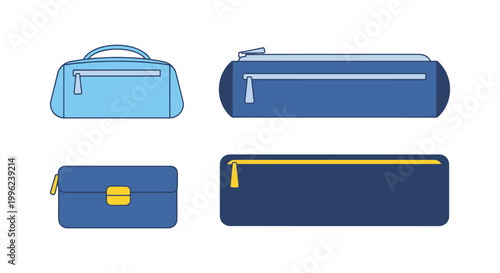 Pencil case Line art vector clean abstract colorful shapes
