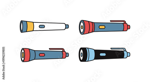 Penlight Line art vector set minimal simple shapes illustration
