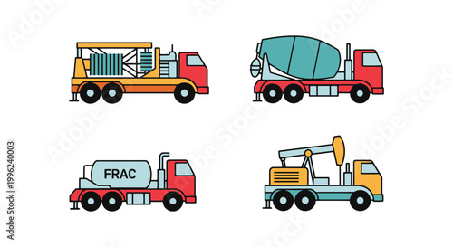 Oilfield truck Line art vector simple abstract creative