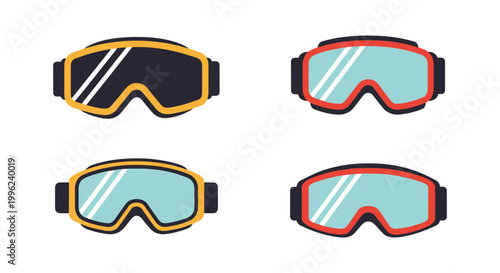 Snow goggles Line art vector abstract clean illustration