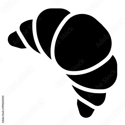 Croisant glyph style vector illustration