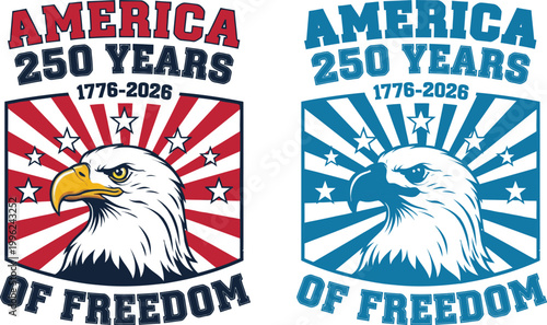 Celebrating 250 years of american independence 4th of july commemorative design with patriotic eagle