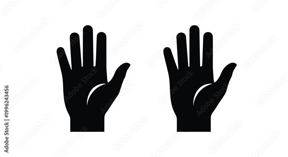 Obraz premium Two open hands displayed in a stark black silhouette