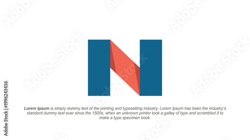 This image showcases an artistic letter 'N' crafted from vibrant colors and a sleek ribbon, emphasizing modern design and typographical sophistication.