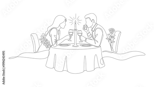 Romantic dinner for two people.