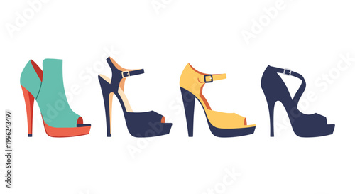 Open Toe Heels Line art vector minimal modern abstract