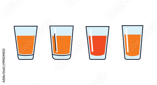 Orange Juice Glass Line art abstract clean graphic vector