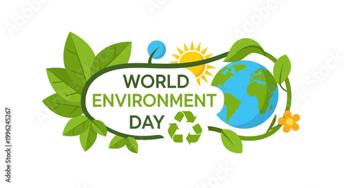 World Environment Day eco friendly logo.