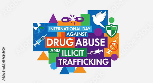 International Day Against Drug Abuse and Illicit Trafficking awareness campaign logo.