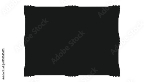 Rectangle displays a solid black shape with textured edges that serves as a bold graphic element.