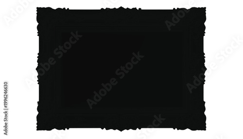 Picture frame with a solid black fill stands ready for digital artwork or personal gallery display.