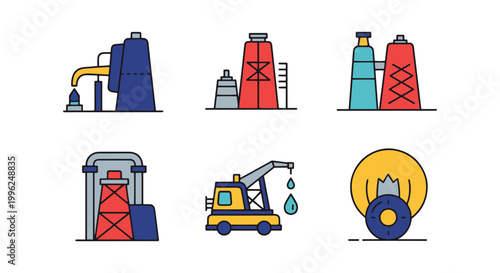 Petroleum industry concept clean color pattern illustration