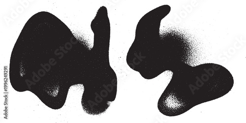 Foto Abstract black spray paint splatter elements on white background with splatter a