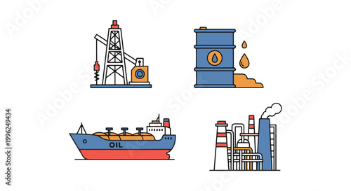Petroleum industry concept modern line abstract vector