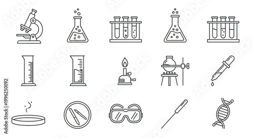 Collection of scientific laboratory equipment and tools.