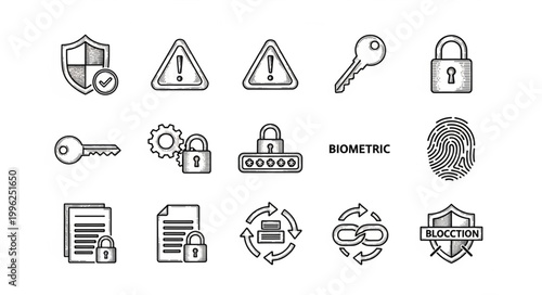 Digital Security Icons Collection for Online Protection and Privacy.