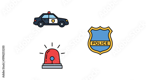 Police Patrol Line art vector abstract shape design