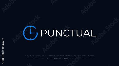 A sleek and modern logo for 'Punctual', featuring a creative clock element symbolizing time management, ideal for businesses focused on efficiency and punctuality.