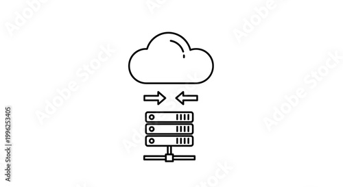 Cloud Computing, Server Management, Digital Environment, Vector Illustration Viewpoint