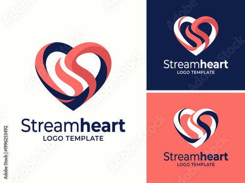 A modern and appealing logo design featuring interconnected hearts representing love and unity, suitable for various businesses focused on connection and relationships.