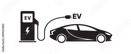 Electric vehicle charging a modern icon of sustainable transportation