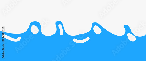White milk splash or liquid wave as a bottom border, footer for webpage
