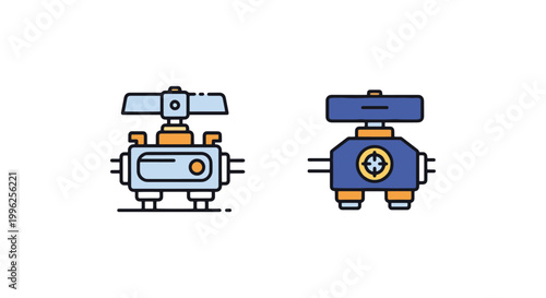 Refrigerant line piercing valv simple abstract shape vector